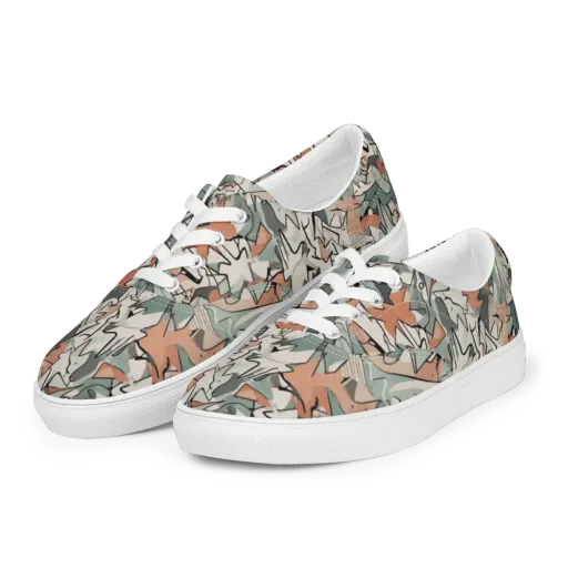 Sage Shatter on a Men's Lace-Up Canvas Shoes