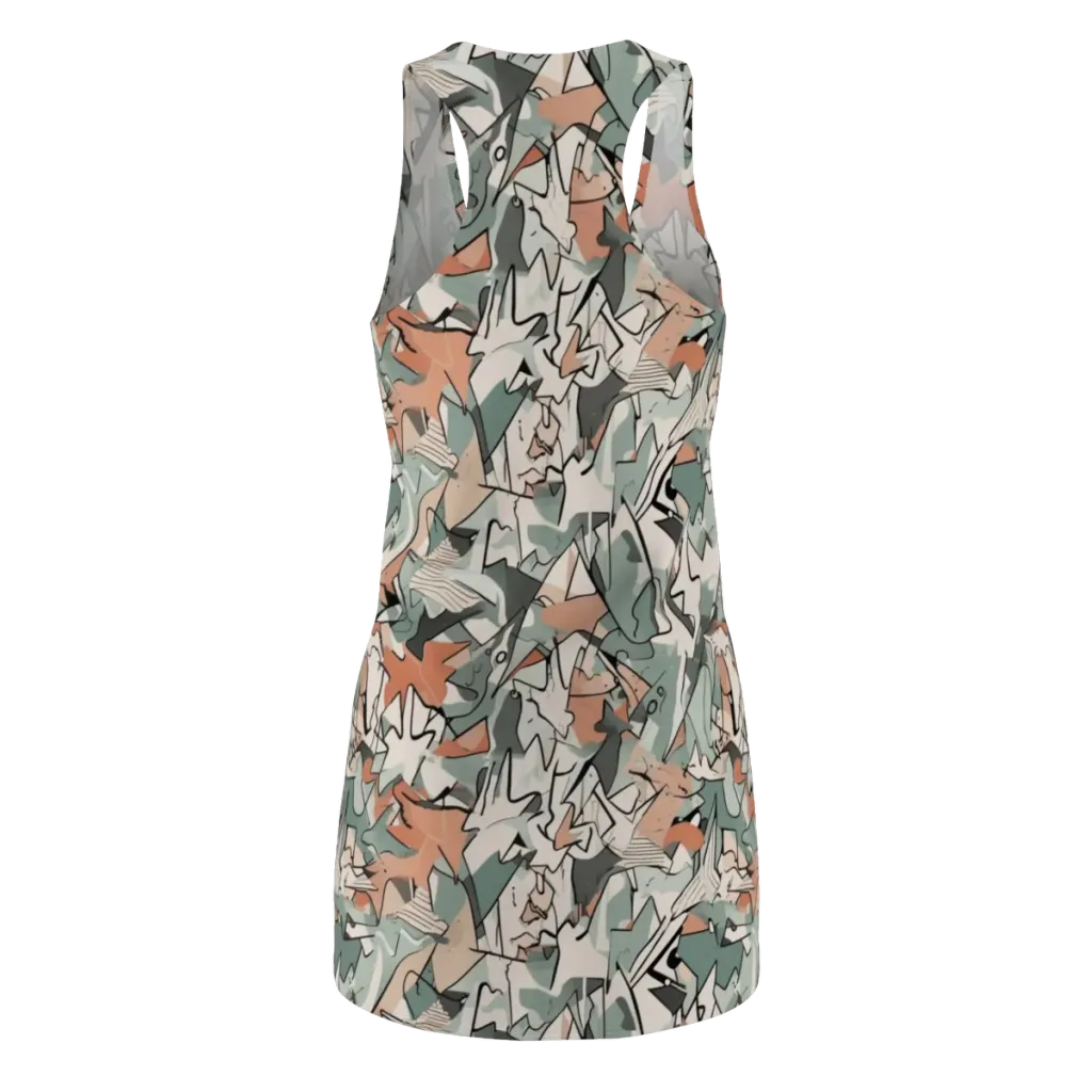 Sage Shatter on Racerback Dress — Back