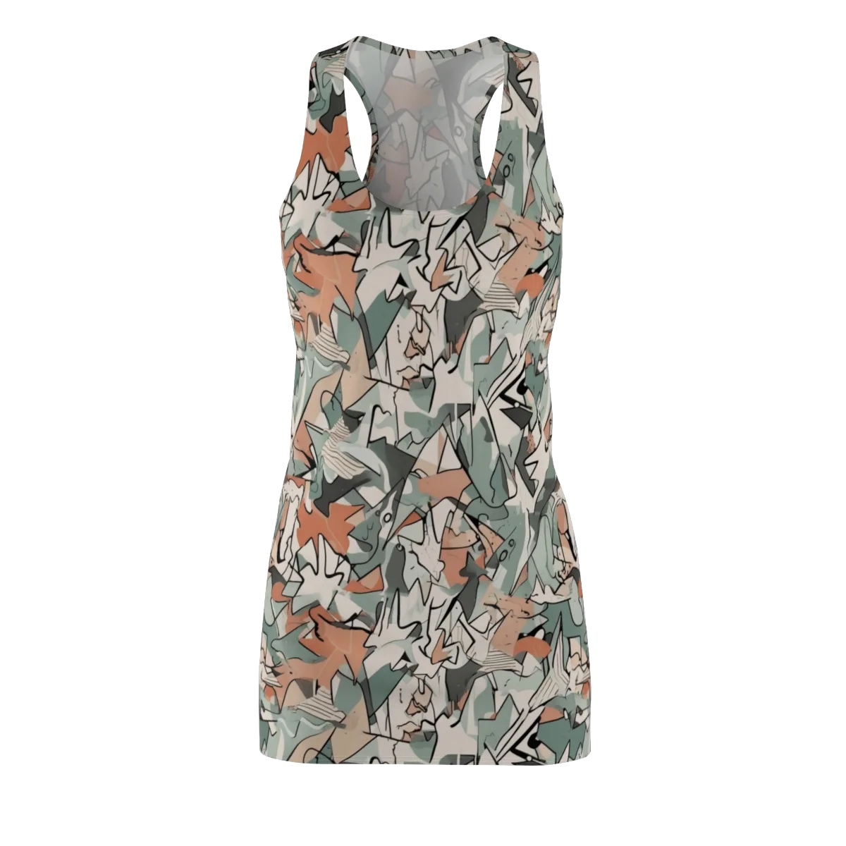 Sage Shatter on Racerback Dress — Front