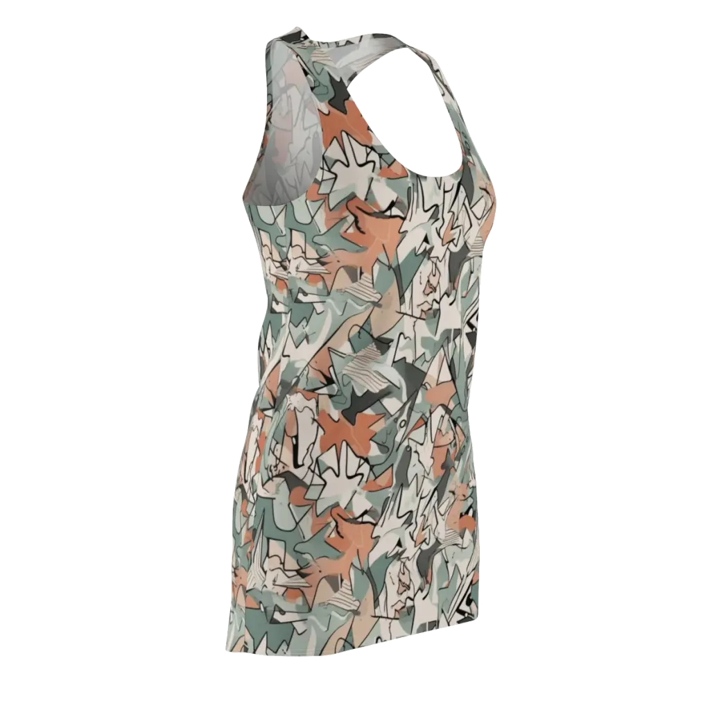 Sage Shatter on Racerback Dress — Front Side