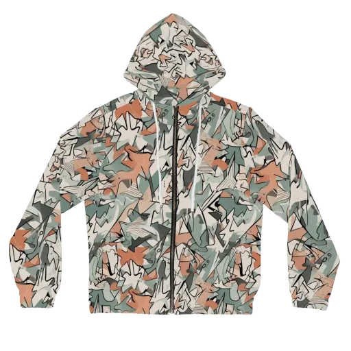Sage Shatter on a Women's Full-Zip Hoodie
