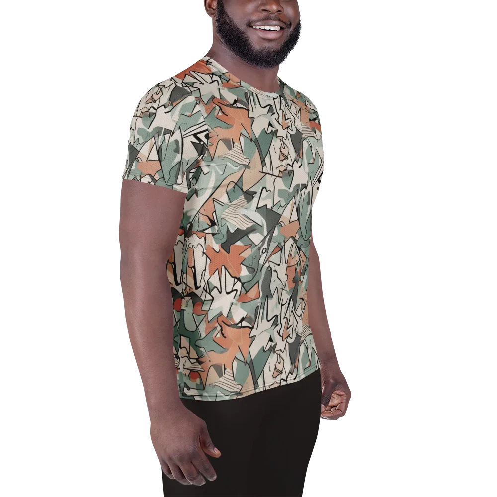 Sage Shatter on Men's Athletic T-Shirt — Right