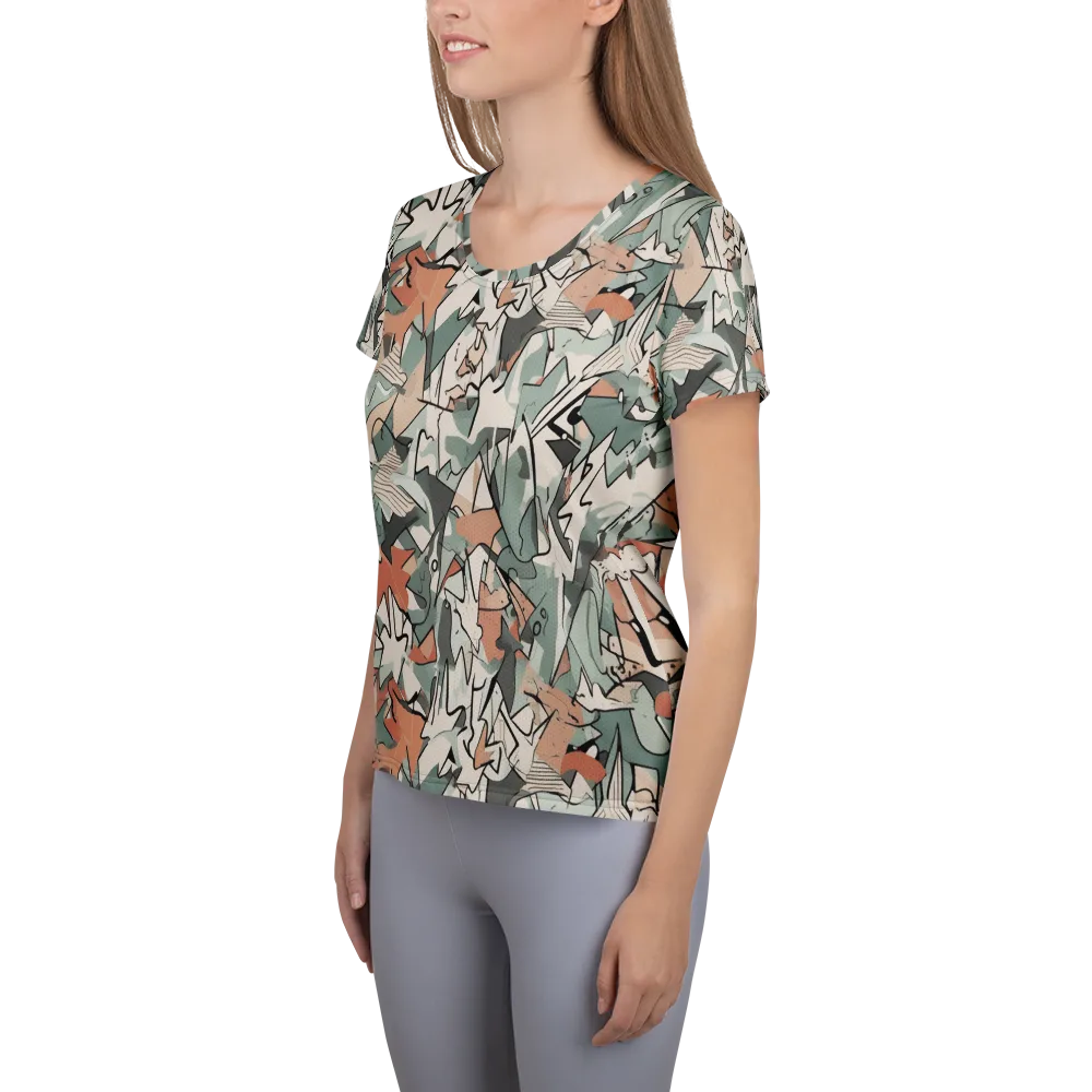 Sage Shatter on Women's Athletic T-Shirt — Left