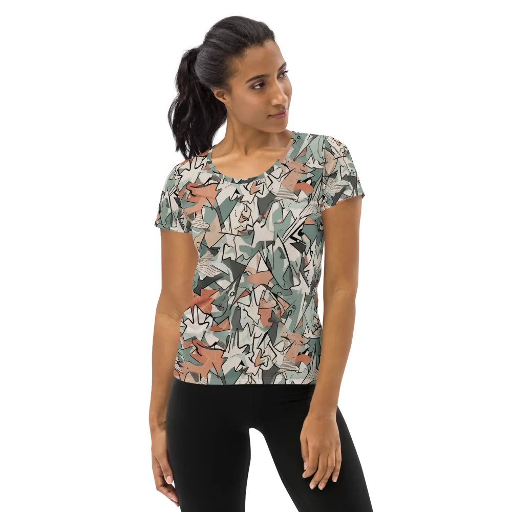 Sage Shatter on Women's Athletic T-Shirt — Front