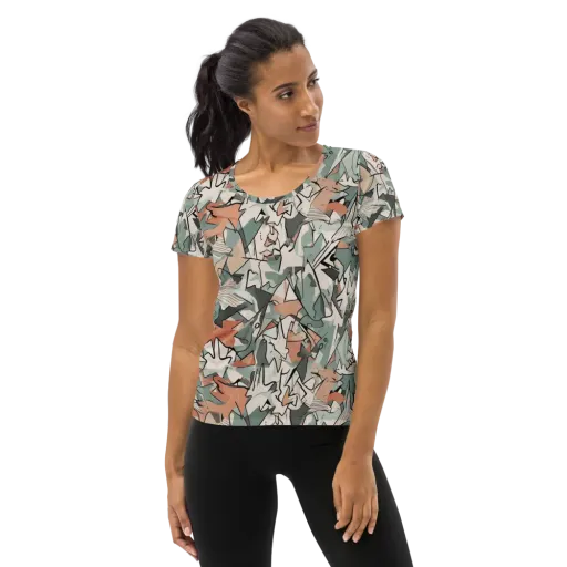 Sage Shatter on a Women's Athletic T-Shirt
