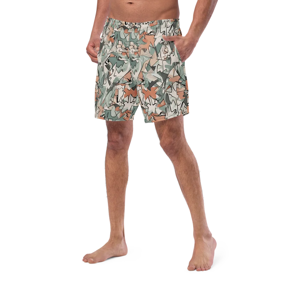 Sage Shatter on Swim Trunks — Left Front