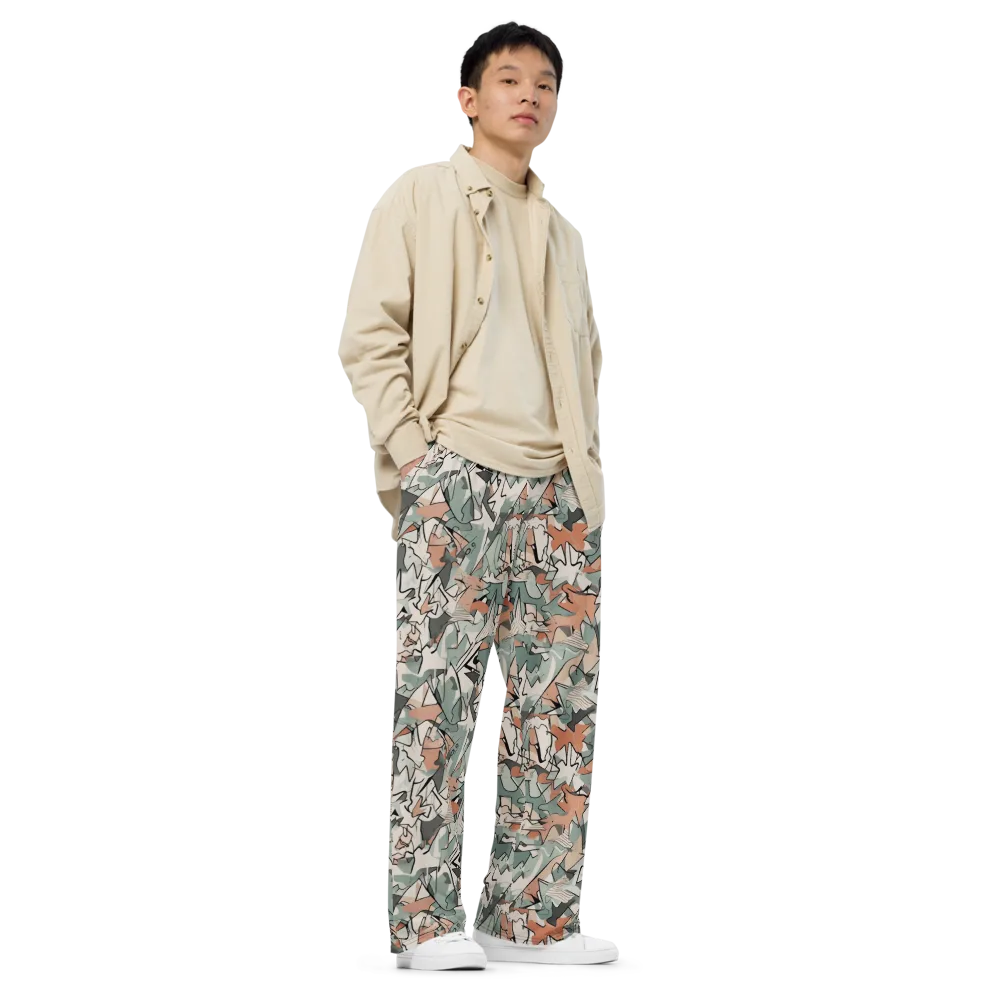 Sage Shatter on Wide-Leg Pants — Right Front