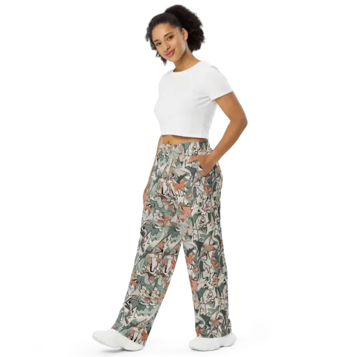 Sage Shatter on a Wide-Leg Pants