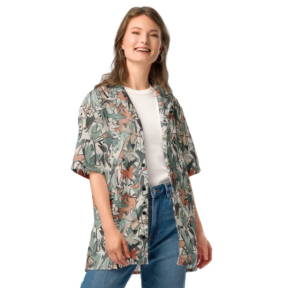 Sage Shatter on Button Shirt — Front