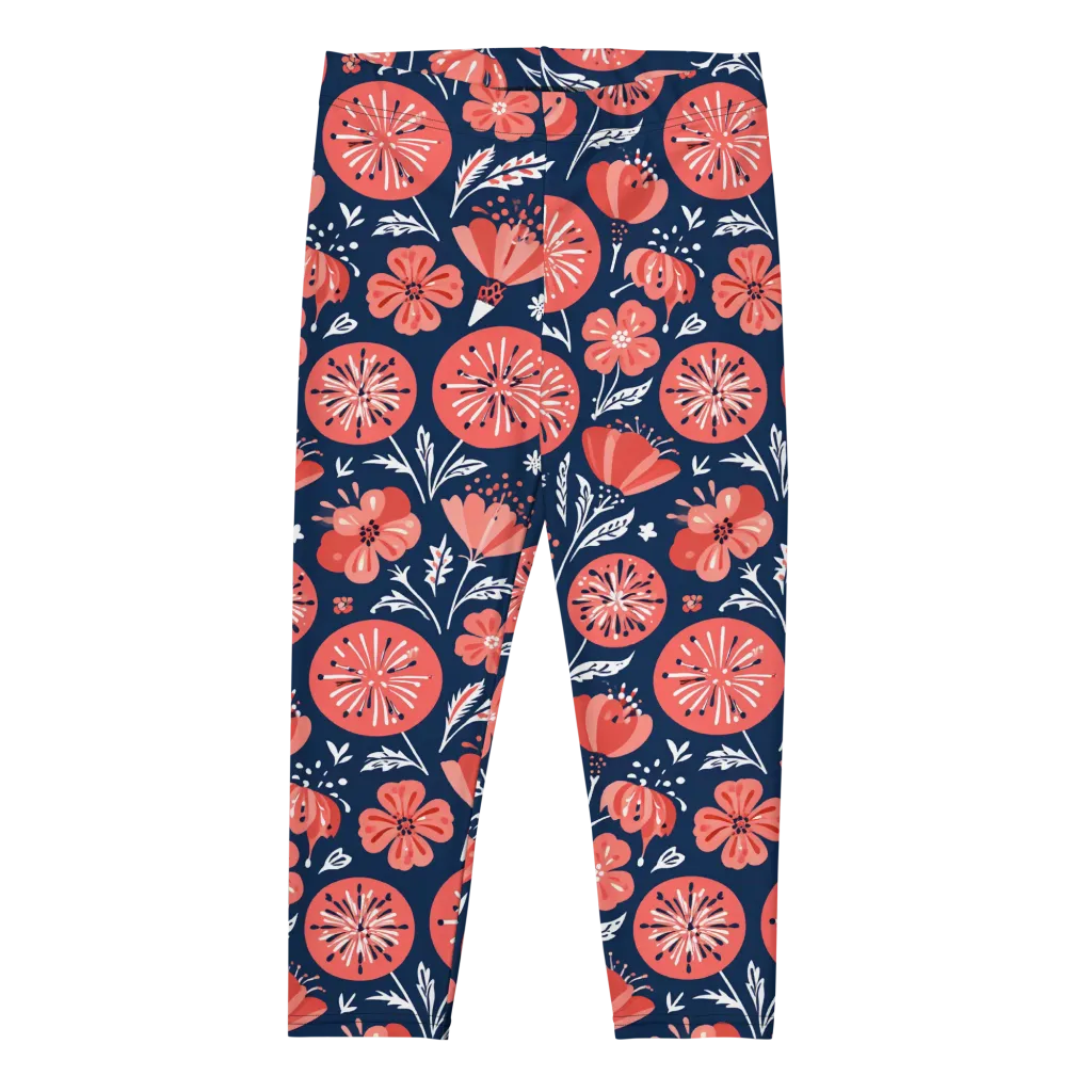 Midnight Bloom on Capri Leggings — Front