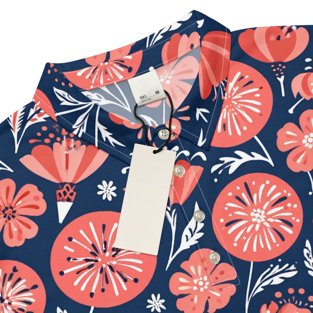 Midnight Bloom on Men's Slim Fit Polo Shirt — Product details