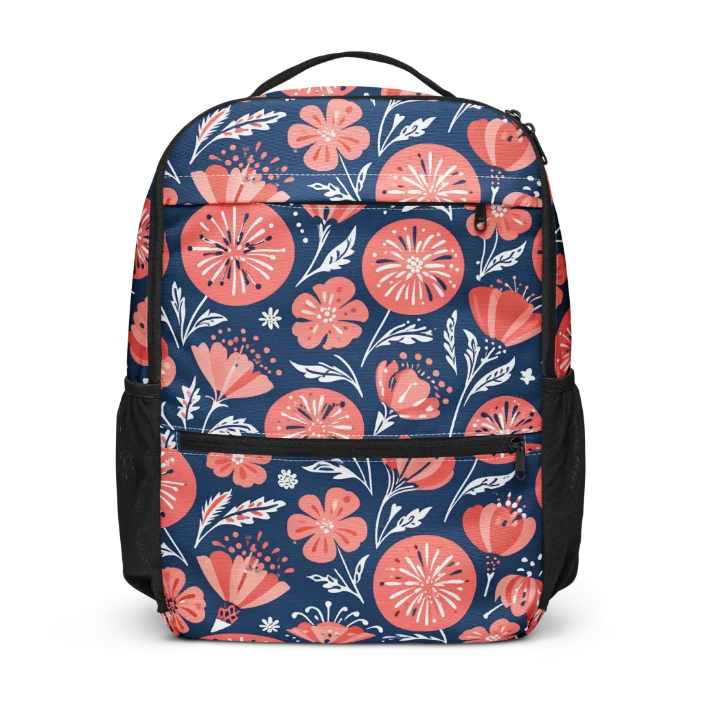 Midnight Bloom on Utility Backpack — Front