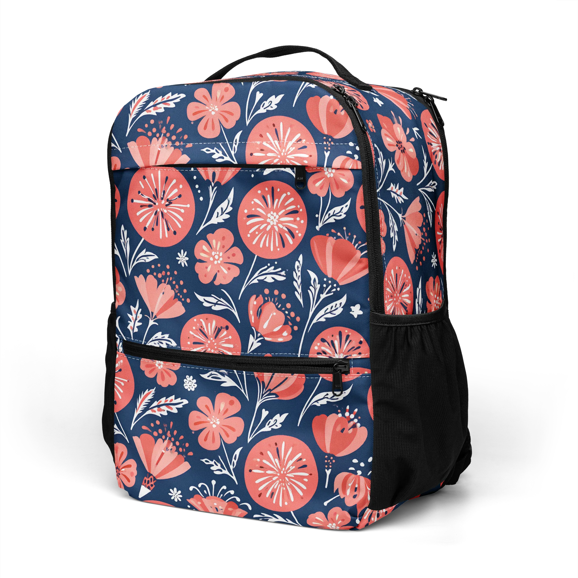 Midnight Bloom on Utility Backpack — Left Front