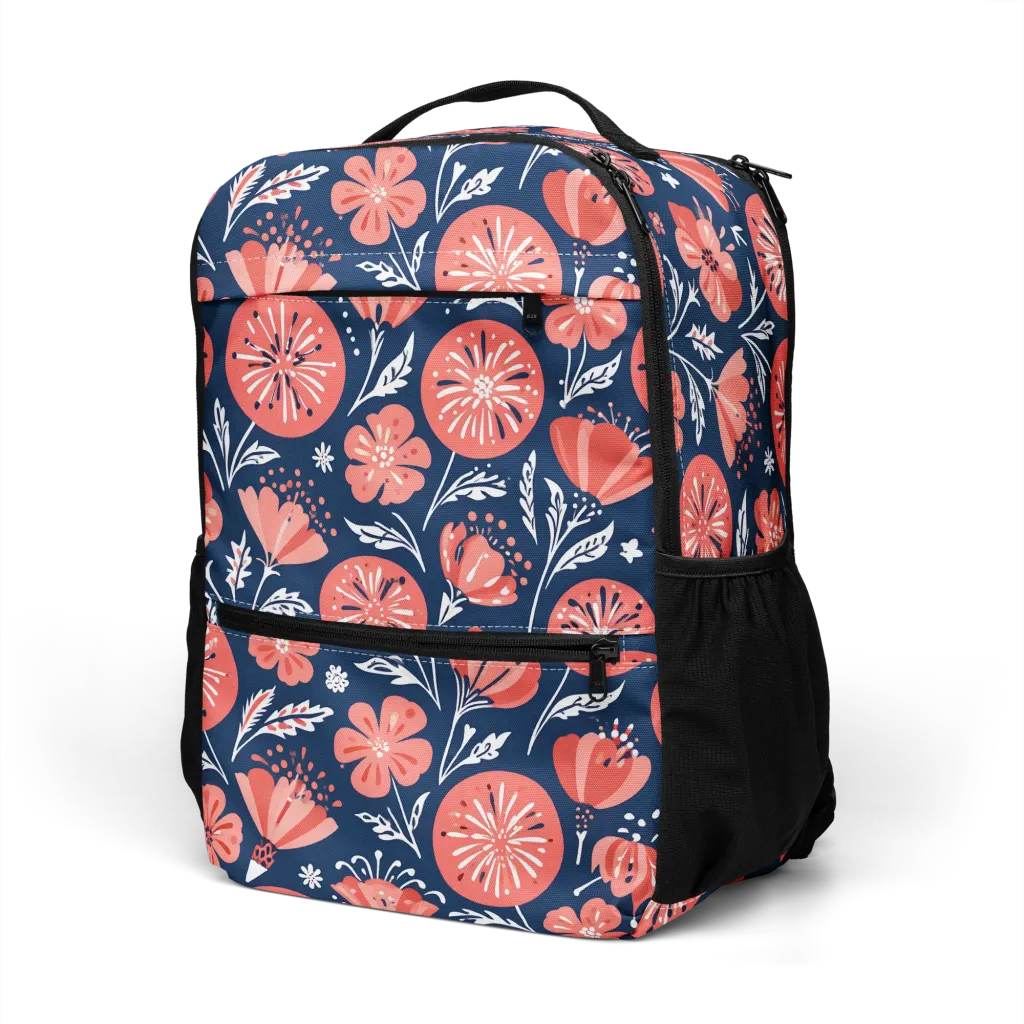 Midnight Bloom on Utility Backpack — Left Front