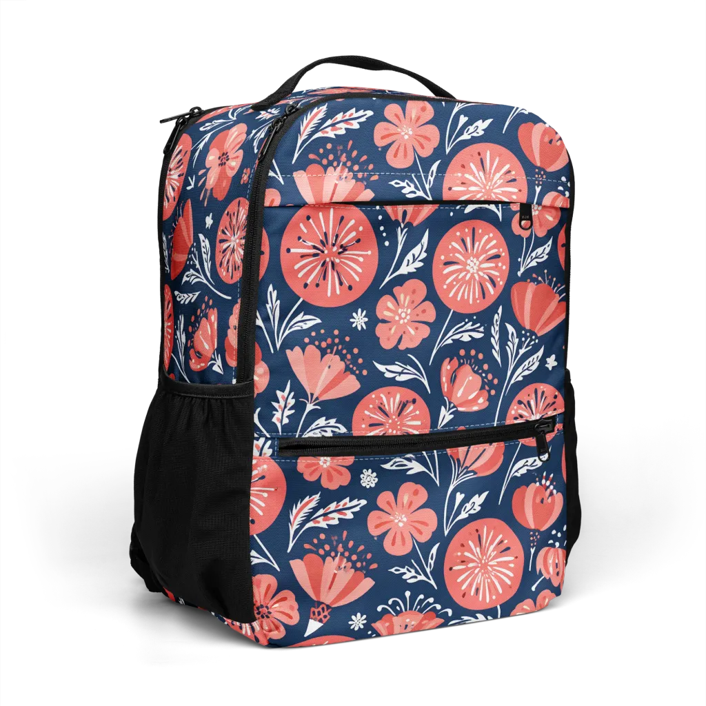 Midnight Bloom on Utility Backpack — Right Front