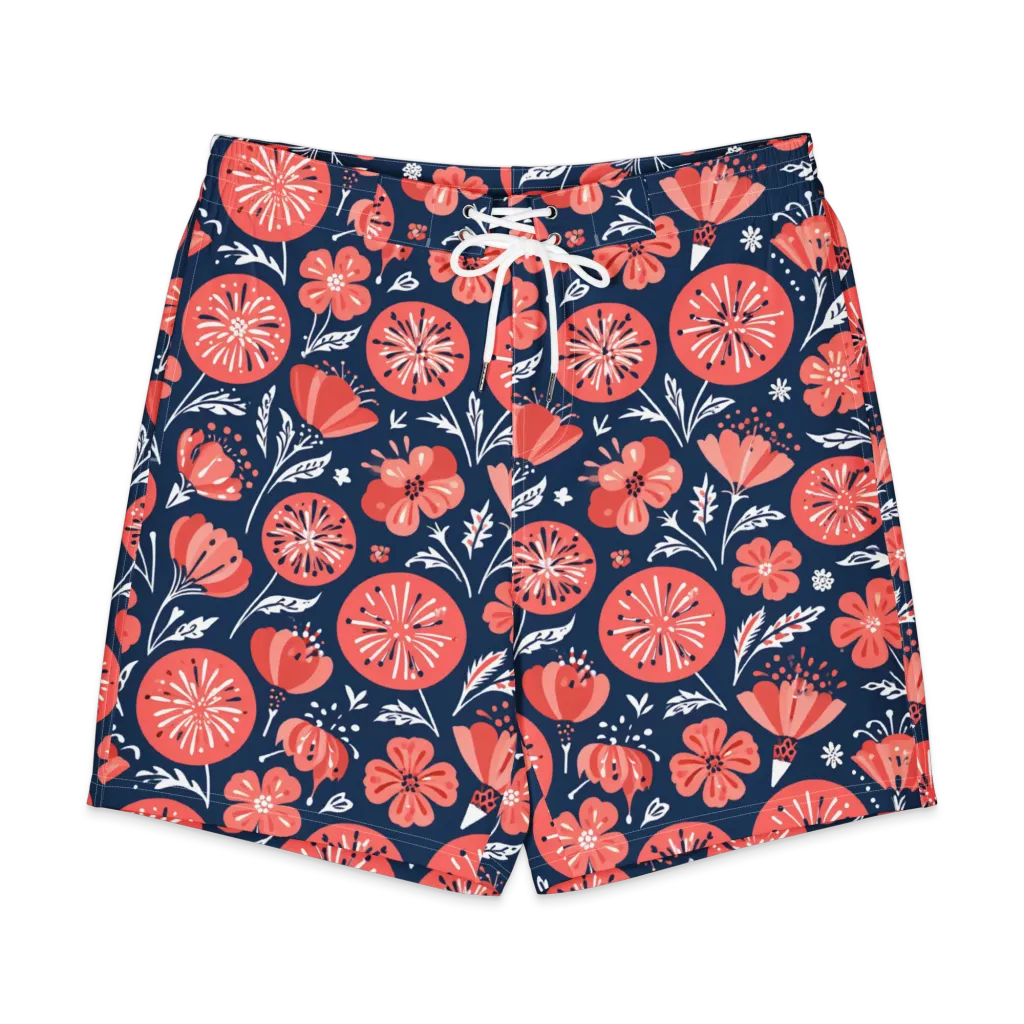 Midnight Bloom on Men's Board Shorts — Front
