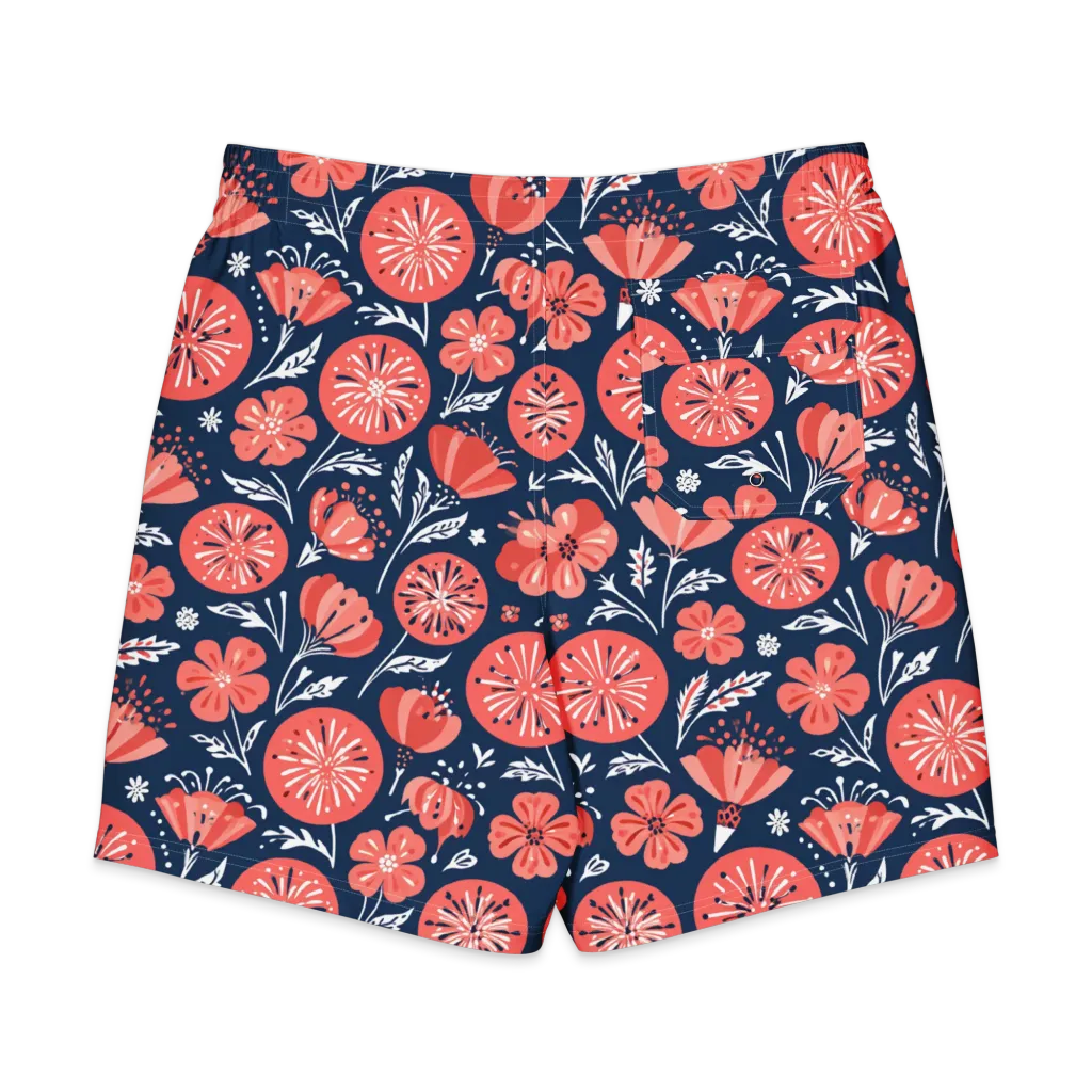 Midnight Bloom on Men's Board Shorts — Back