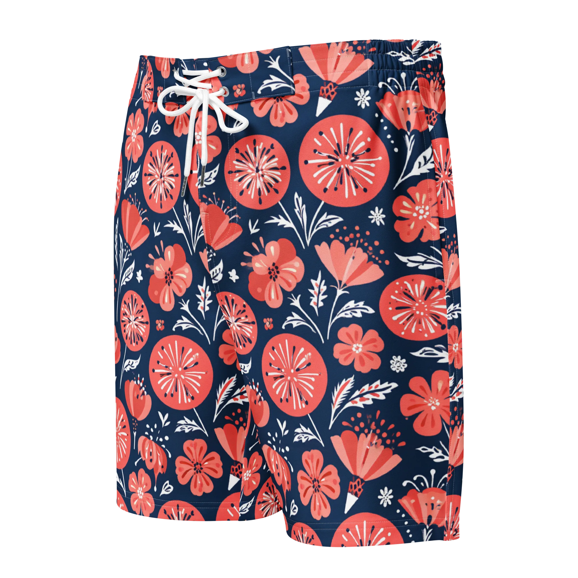 Midnight Bloom on Men's Board Shorts — Front
