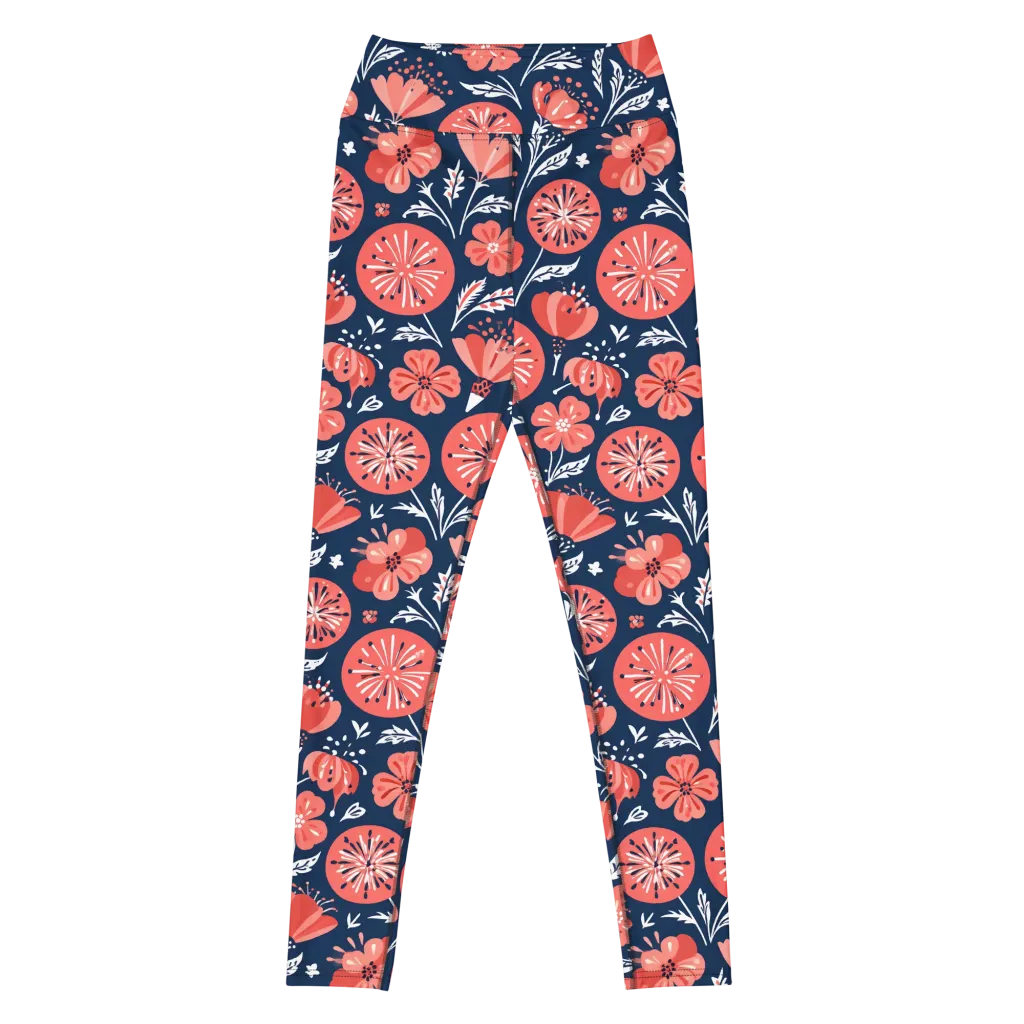 Midnight Bloom on Yoga Leggings — Front