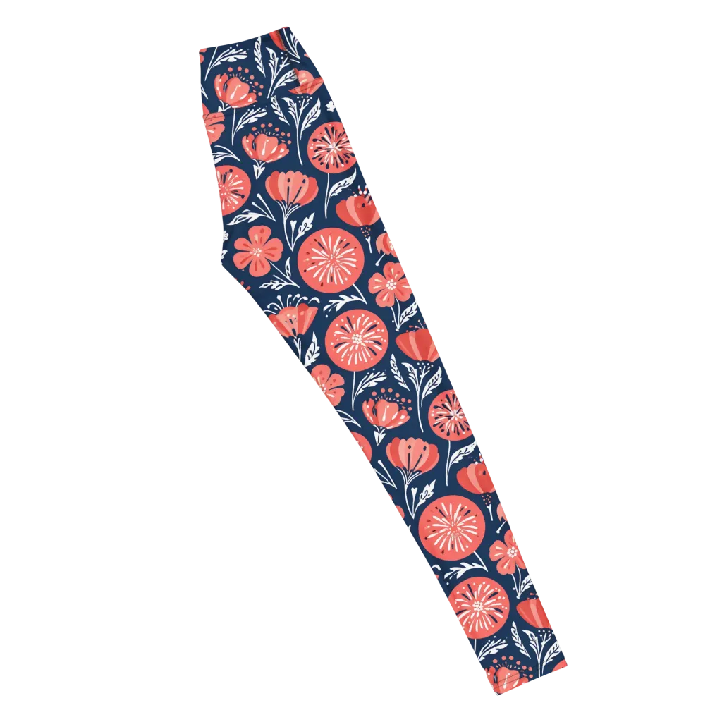 Midnight Bloom on Yoga Leggings — Right