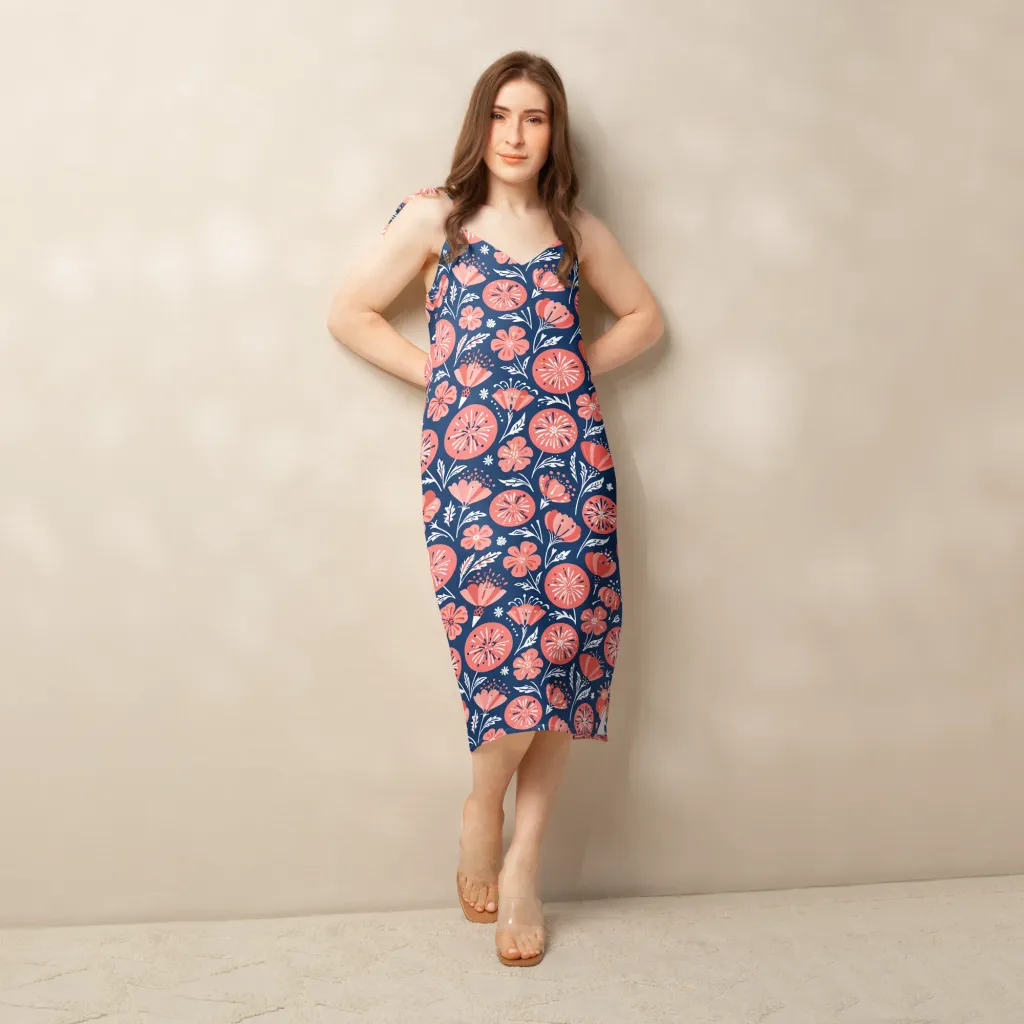 Midnight Bloom on Slip Dress — Front