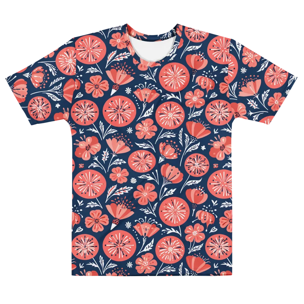 Midnight Bloom on Men's Crew Neck T-Shirt — Front