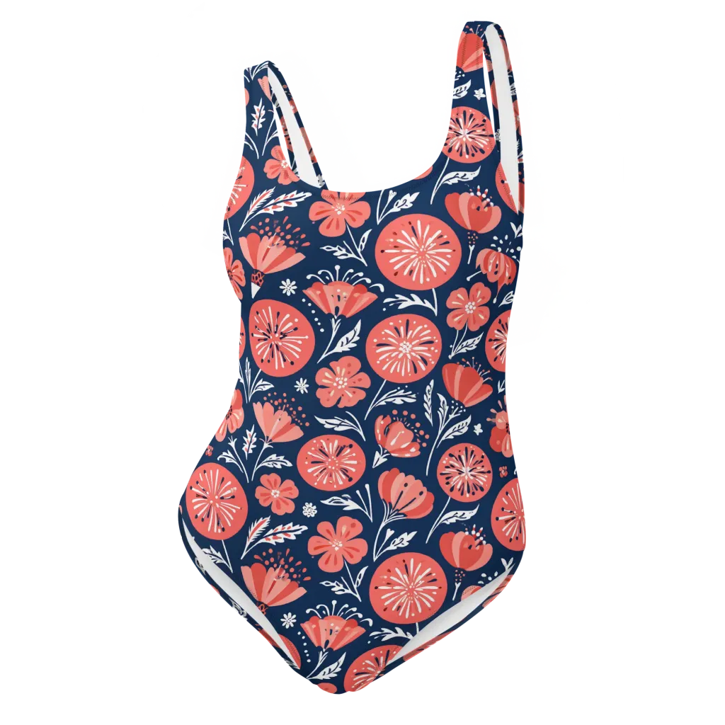 Midnight Bloom on One-Piece Swimsuit — Front