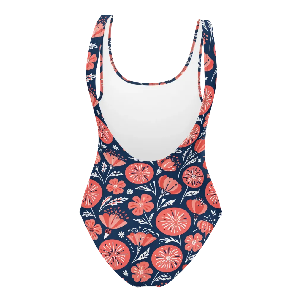 Midnight Bloom on One-Piece Swimsuit — Back