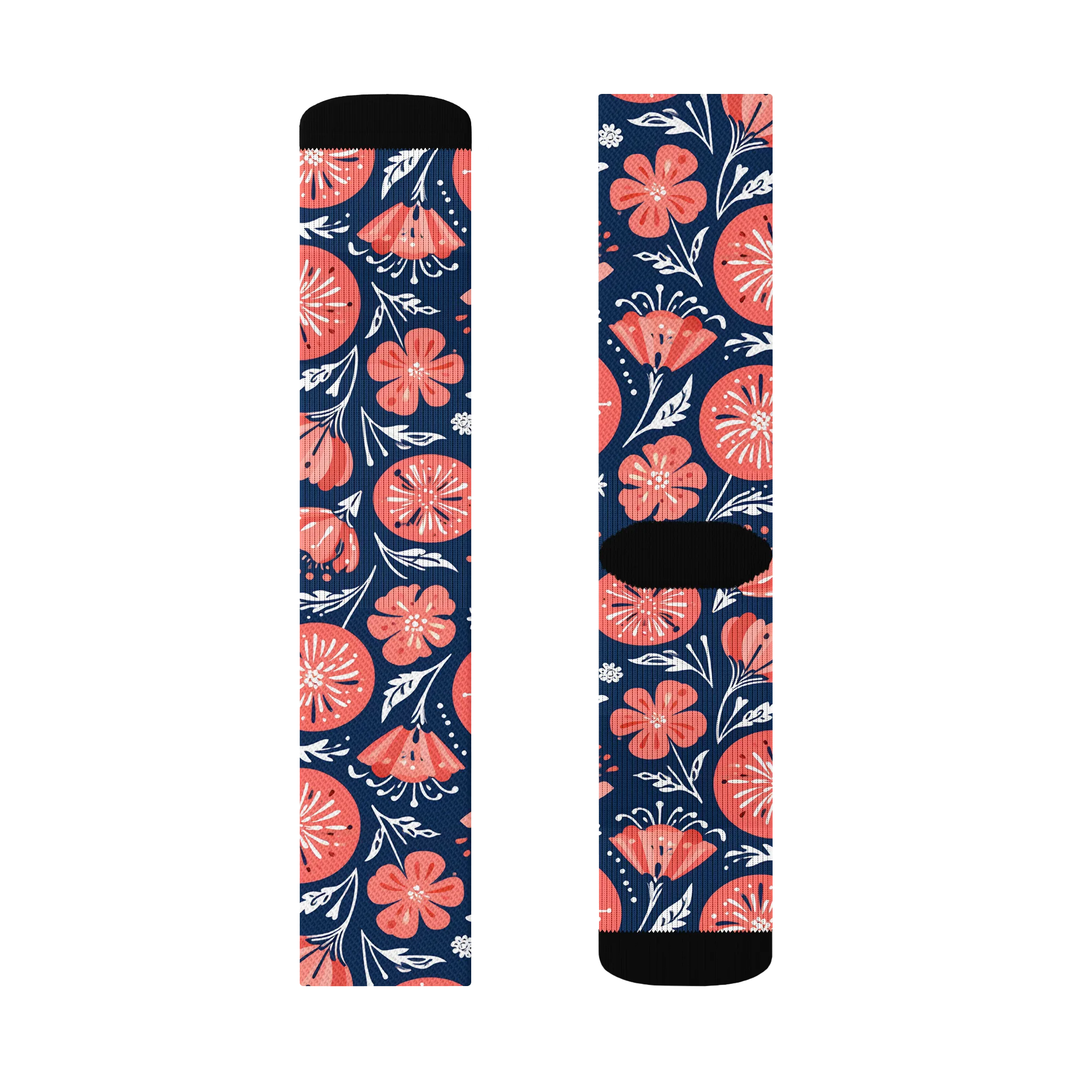 Midnight Bloom on Socks — Left Sock