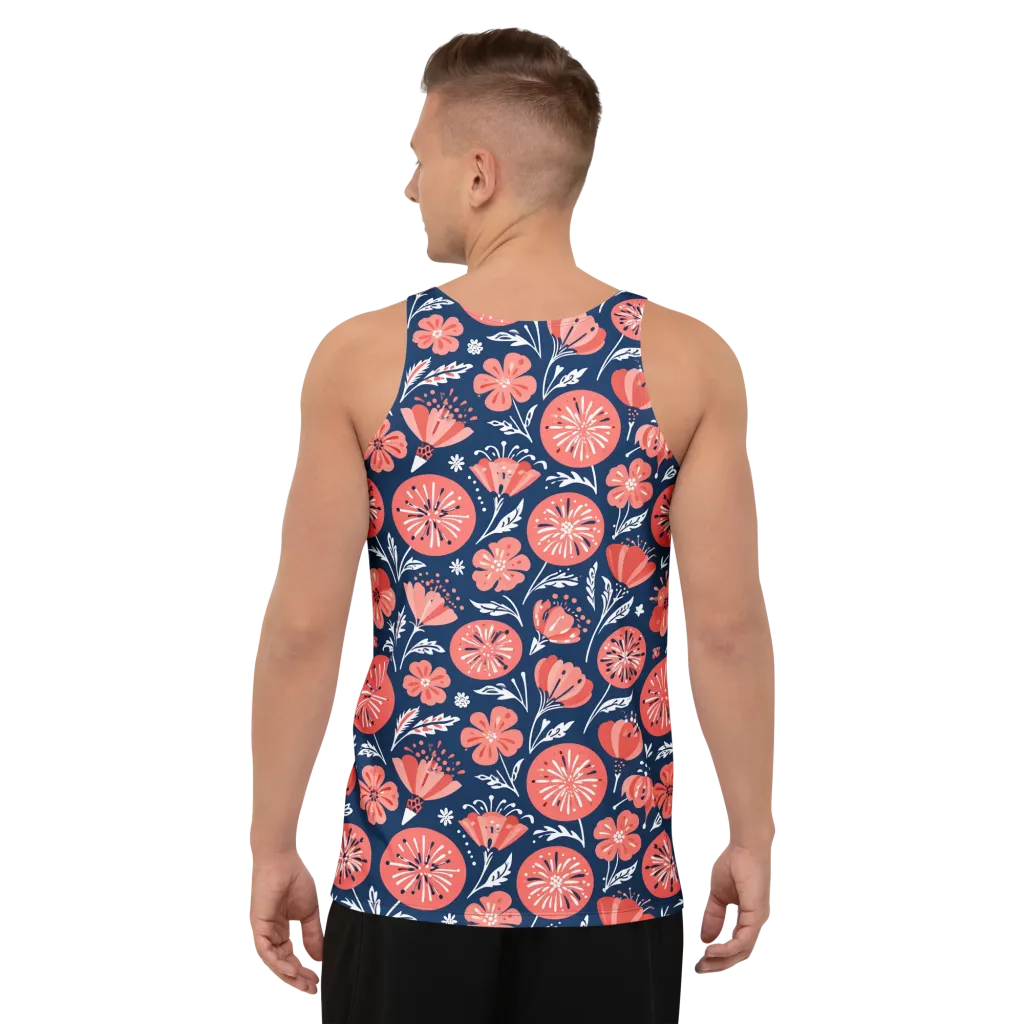 Midnight Bloom on Men's Tank Top — Back