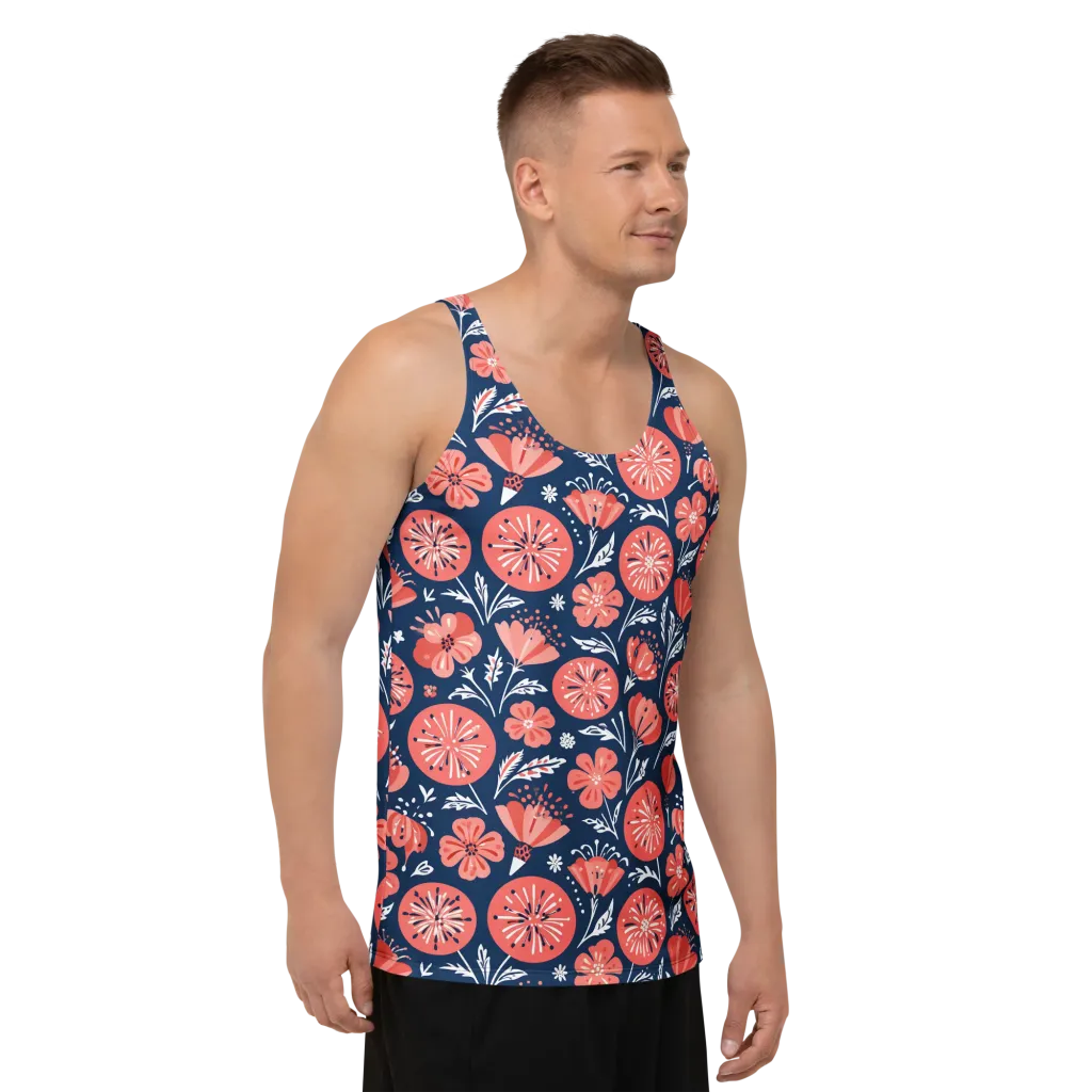 Midnight Bloom on Men's Tank Top — Right Front