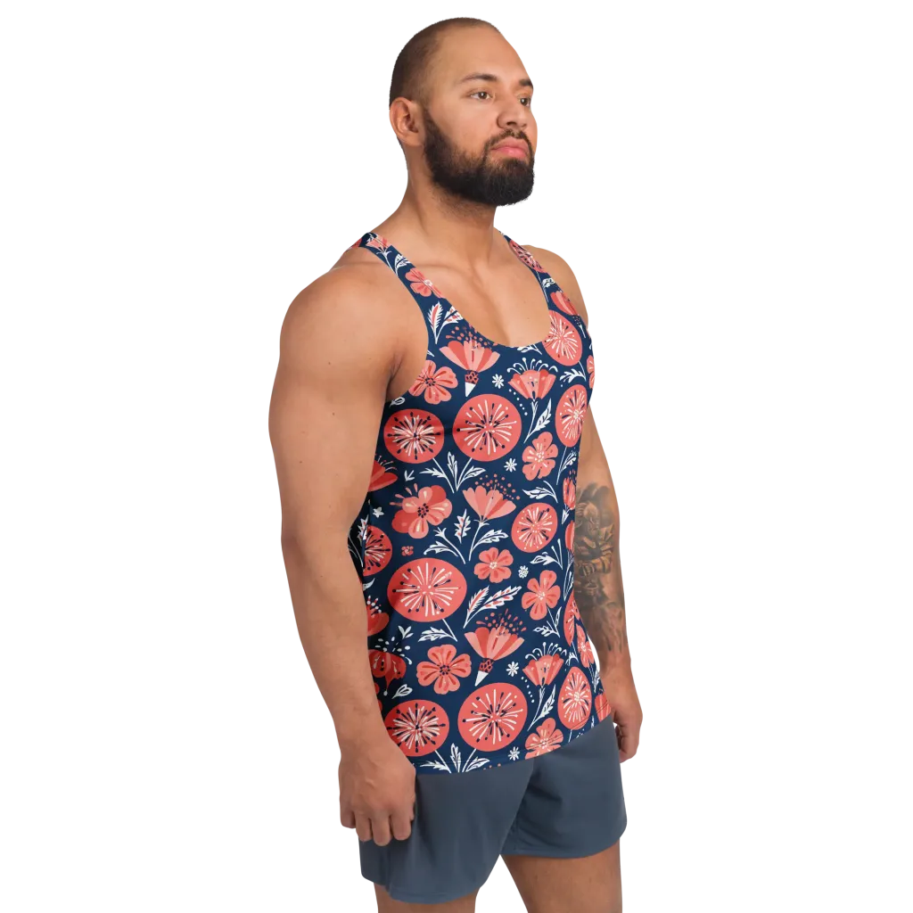 Midnight Bloom on Men's Tank Top — Right Front