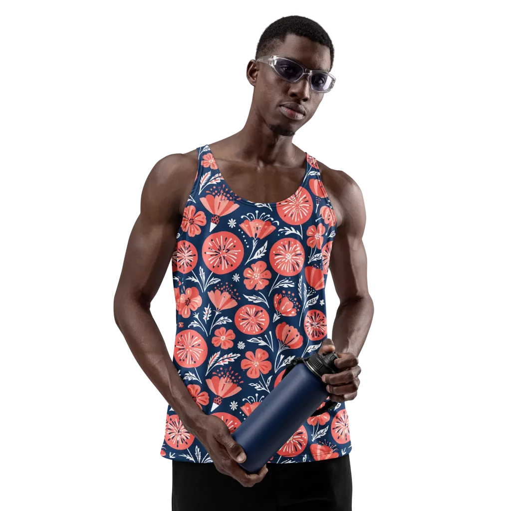 Midnight Bloom on Men's Tank Top — Front