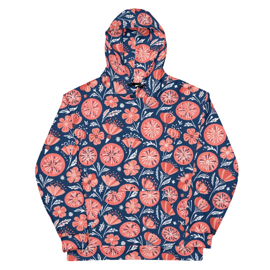 Midnight Bloom on Cotton Hoodie — Front
