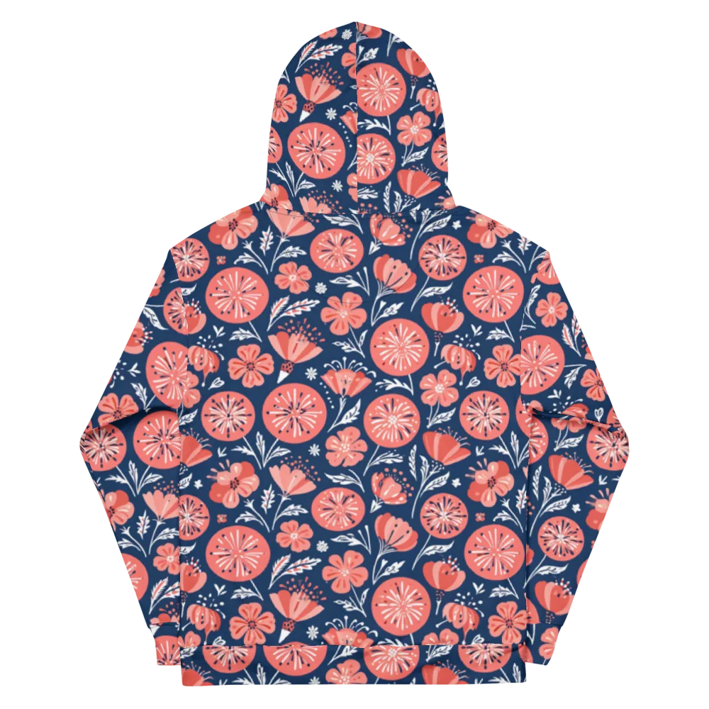 Midnight Bloom on Cotton Hoodie — Back