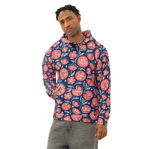 Midnight Bloom on a Cotton Hoodie