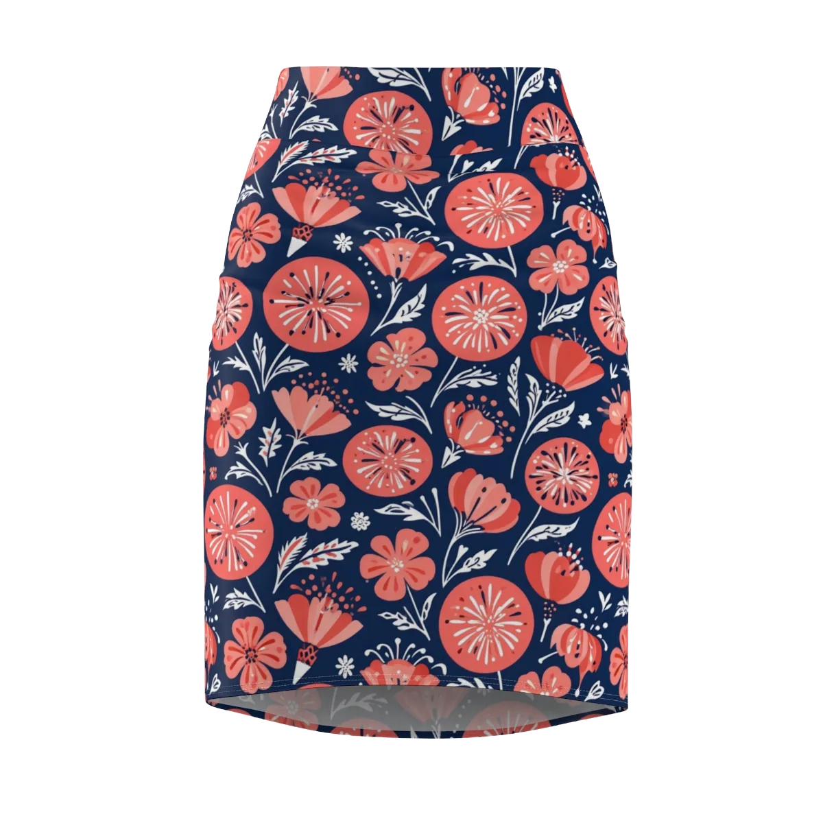 Midnight Bloom on Pencil Skirt — Front