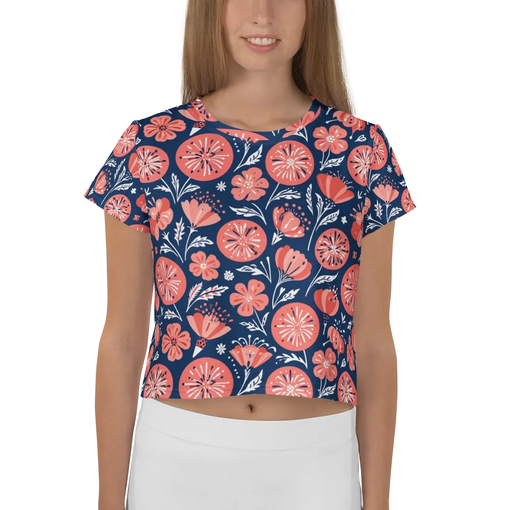 Midnight Bloom on Crop Tee — Front