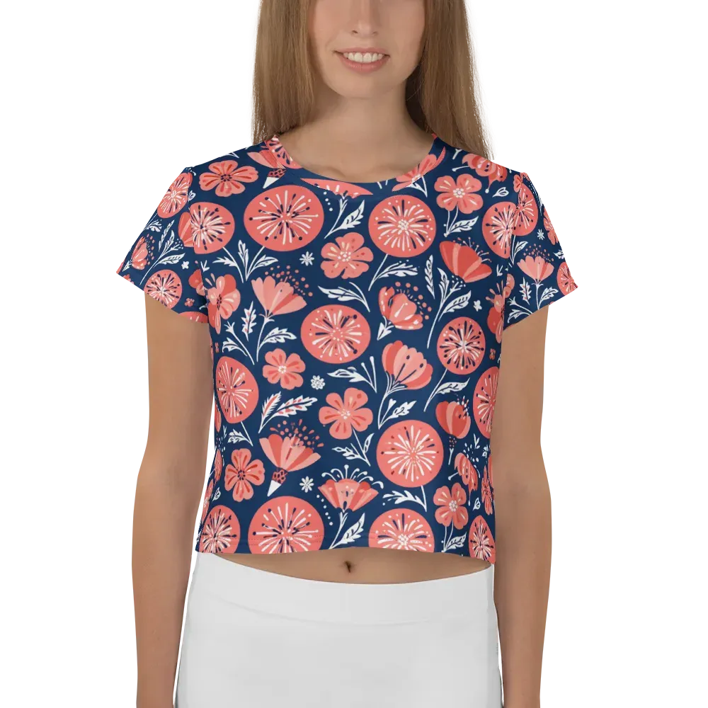 Midnight Bloom on Crop Tee — Front