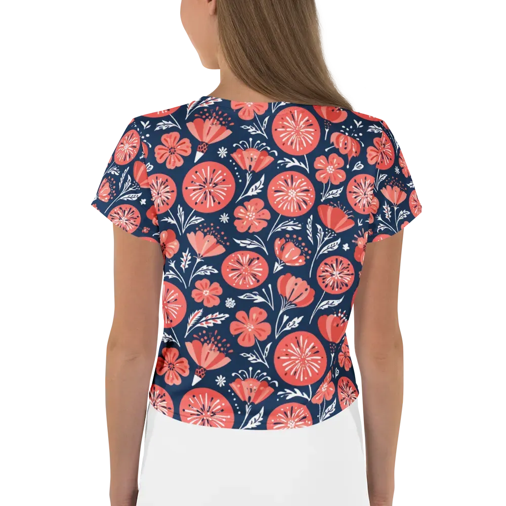 Midnight Bloom on Crop Tee — Back