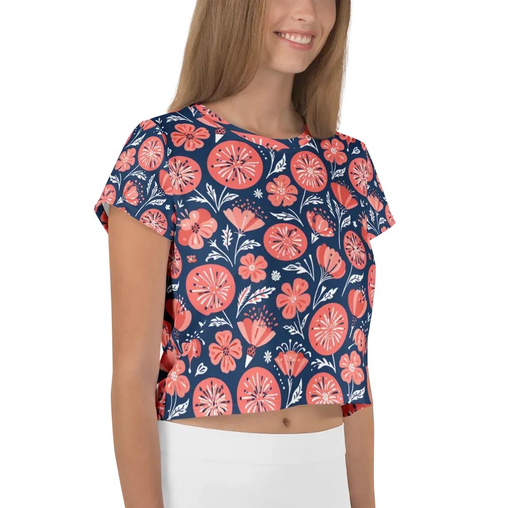 Midnight Bloom on Crop Tee — Right