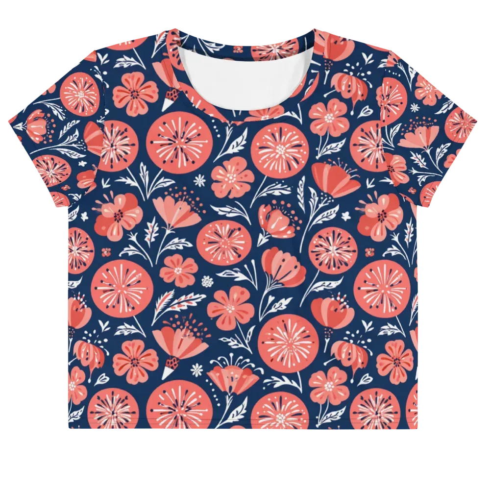 Midnight Bloom on Crop Tee — Front