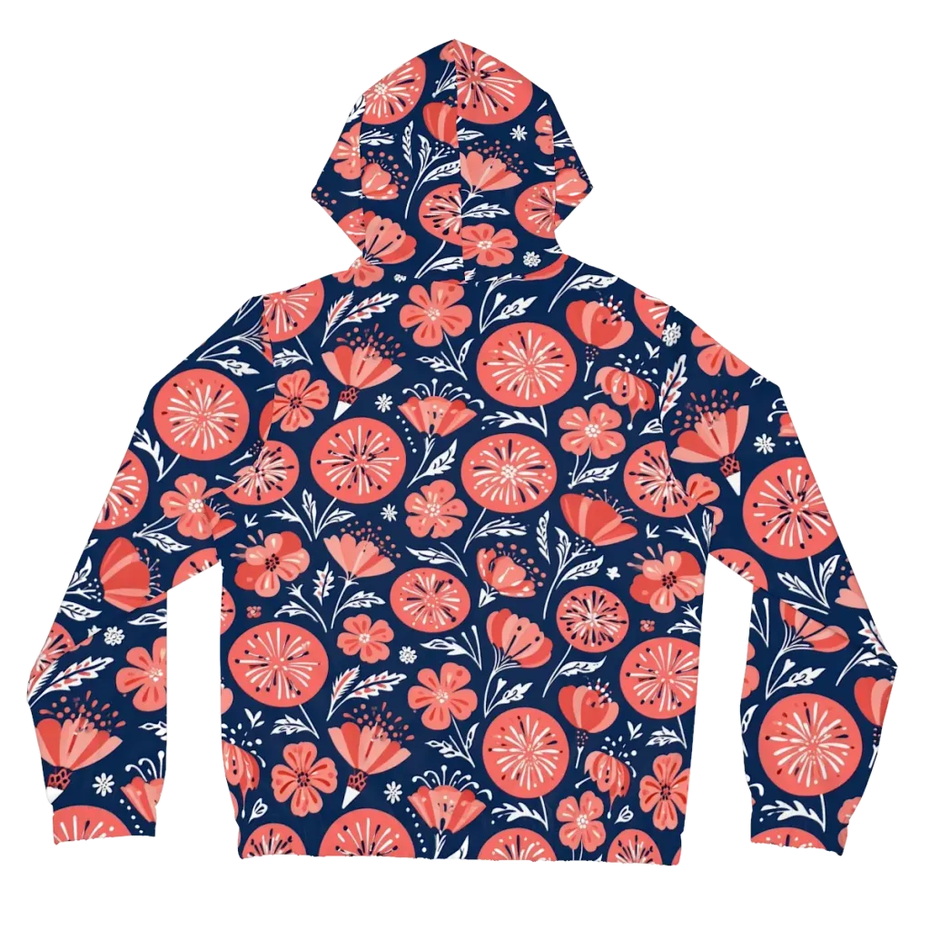 Midnight Bloom on Women's Full-Zip Hoodie — Back