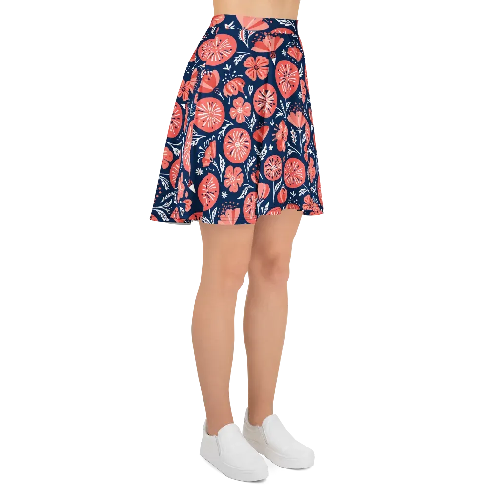 Midnight Bloom on Skater Skirt — Right
