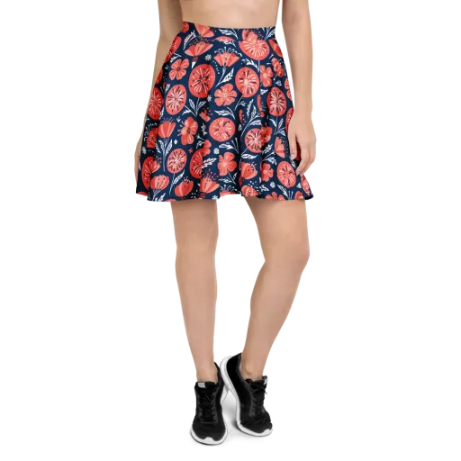 Midnight Bloom on a Skater Skirt