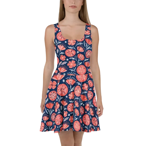 Midnight Bloom on a Skater Dress