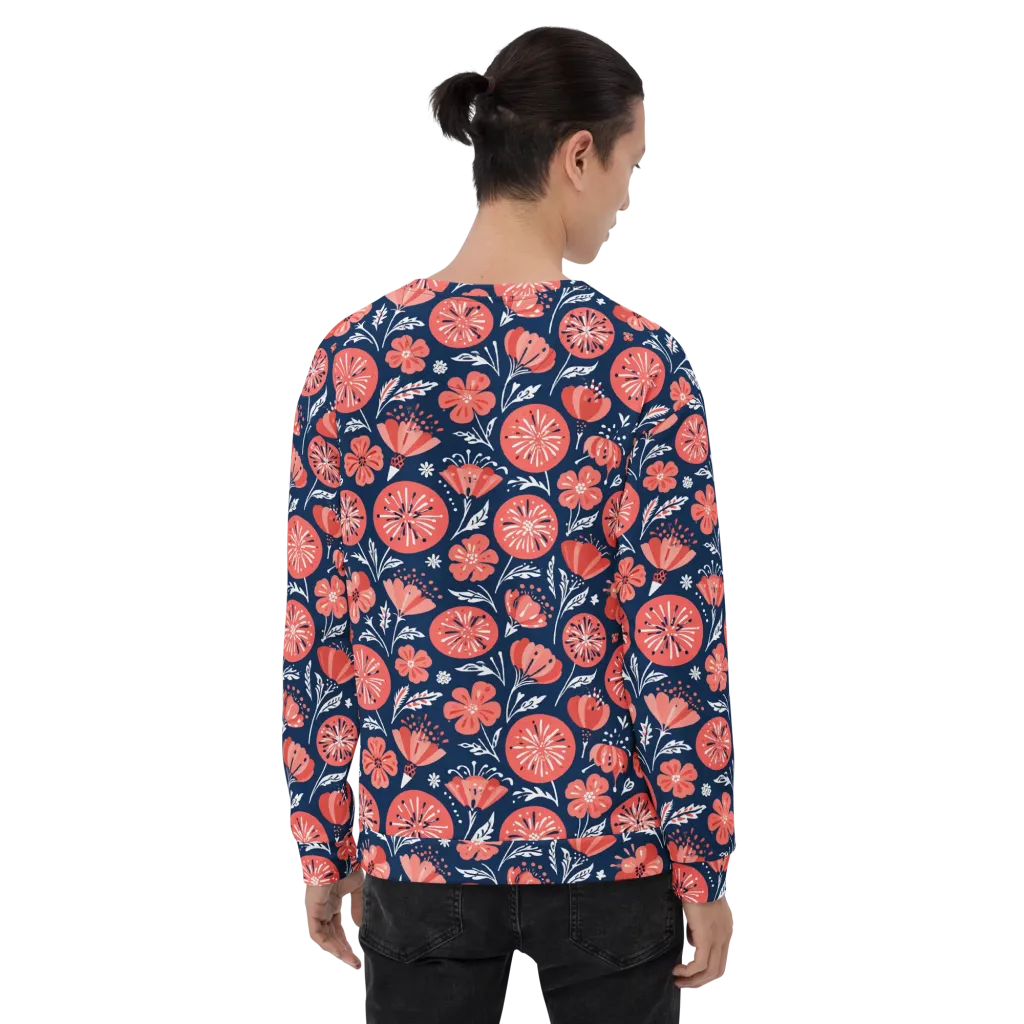 Midnight Bloom on Sweatshirt — Back