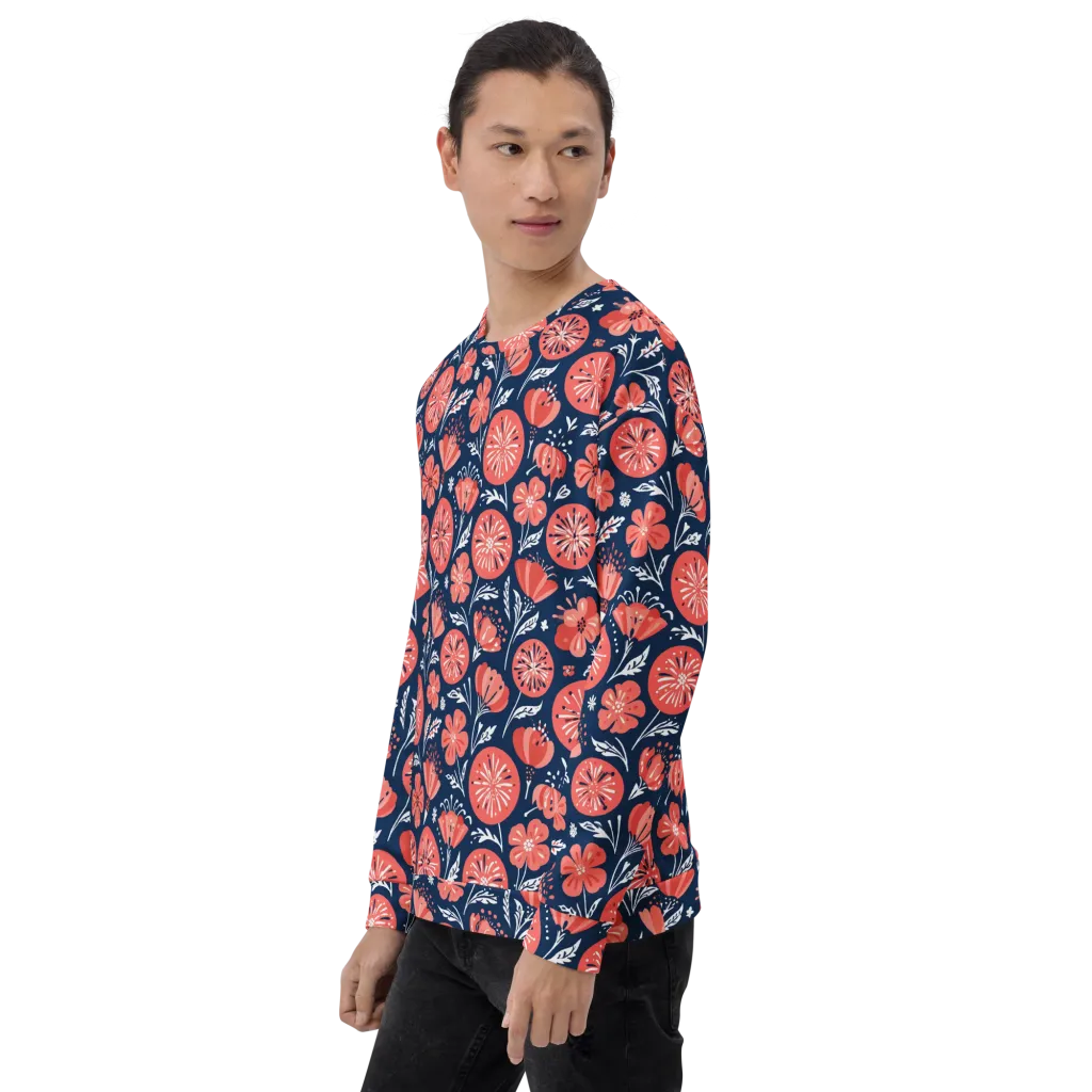 Midnight Bloom on Sweatshirt — Left Front