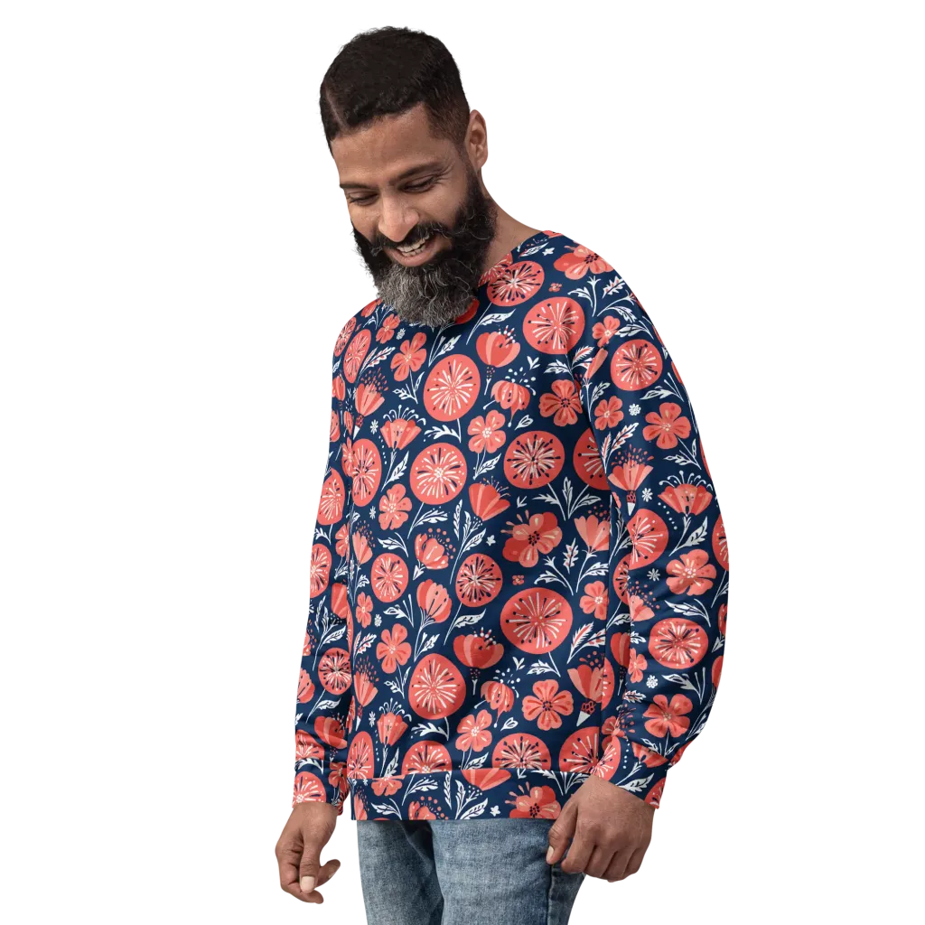 Midnight Bloom on Sweatshirt — Left Front