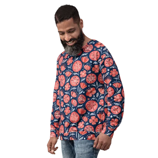 Midnight Bloom on a Sweatshirt
